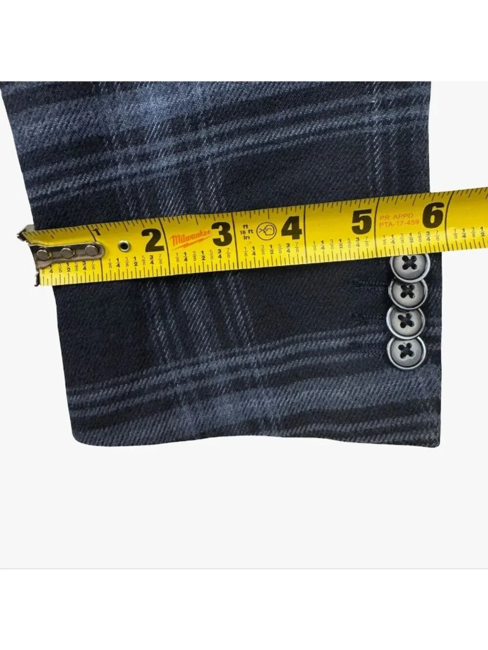 Dan John Men’s Wool Blend 2-Button Blazer Blue Gray Plaid • 40R US 50 EU